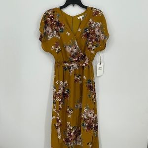 LEITH Yellow Bamboo Floral Dress